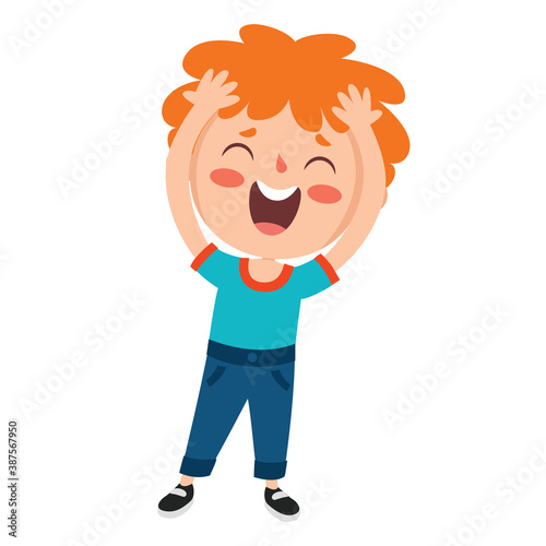 Poses And Expressions Of A Funny Boy