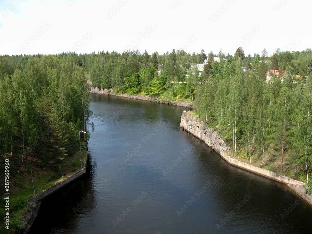 Fototapeta premium The Saimaa canal, the surroundings of Lappeenranta, Finland