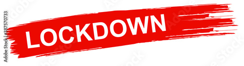 roter Ausgangssperre Banner Corona Lockdown