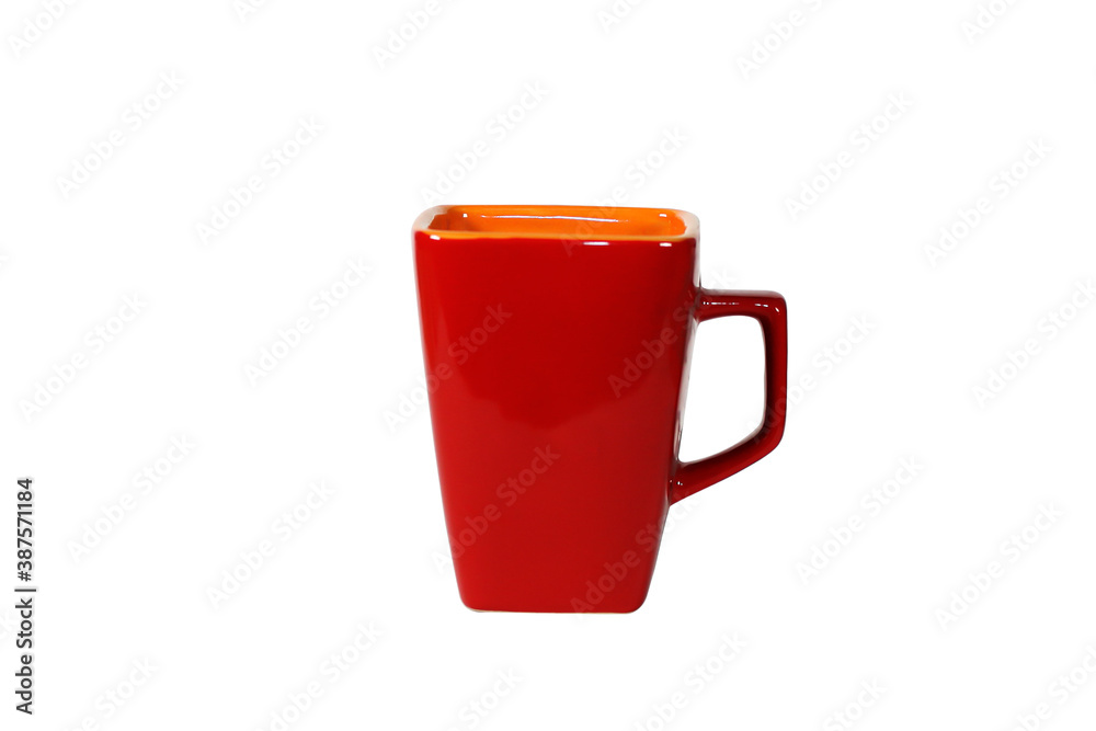 red coffee cup on isolated white background red coffee cup on isolated white background