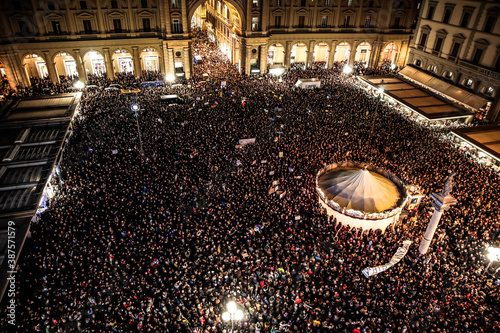 antifascist demonstration in florence - italy photo