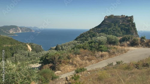 Rocky coastline of Corfu Island, Greece.