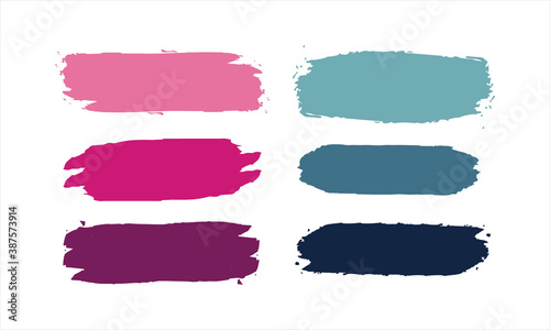 Craft label brush stroke backgrounds, paint or ink smudges vector for tags and stamps design.