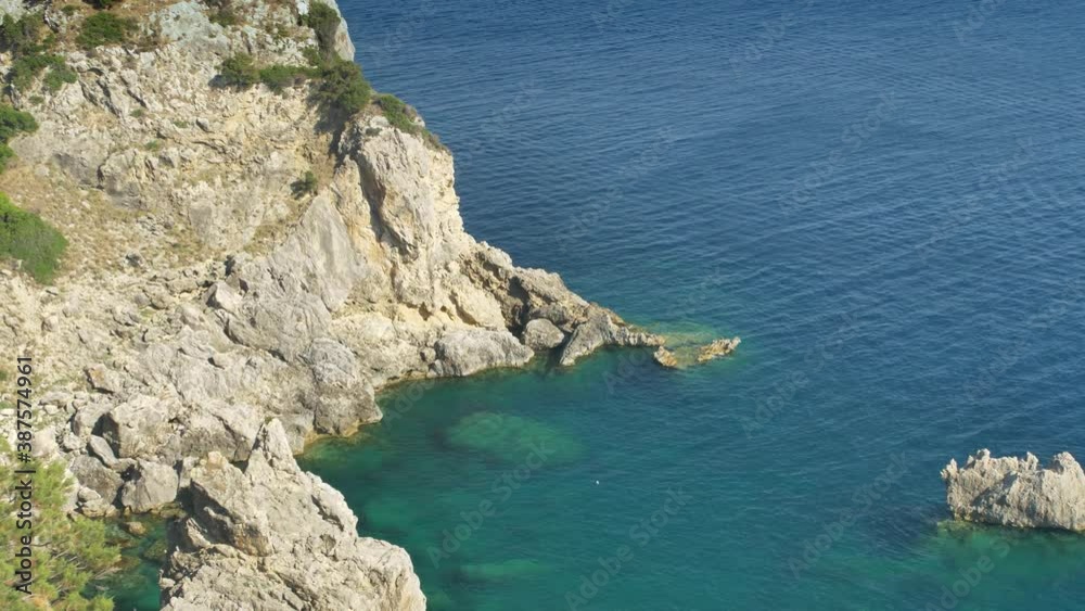 Corfu coastline, high cliffs on the north of an Island, Greece. Corfu coastline, high cliffs on the north of an Island, Greece.