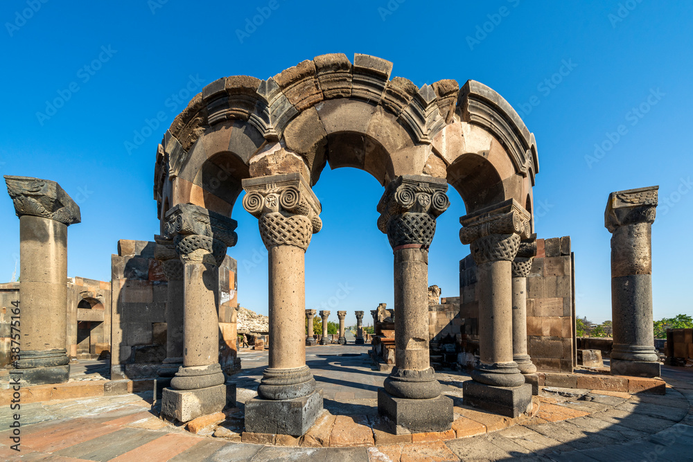 Zvartnots Cathedral ruins, a World Heritage Site in Armenia.