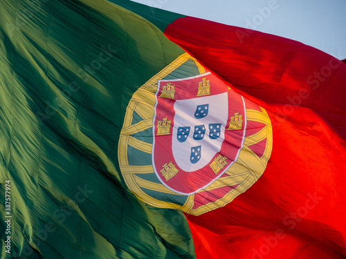 Obraz na plátně Portugal flag in the wind