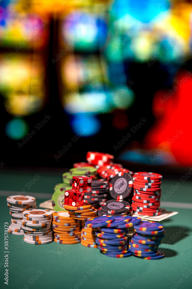 Casino Craps dice close up Casino Craps dice close up