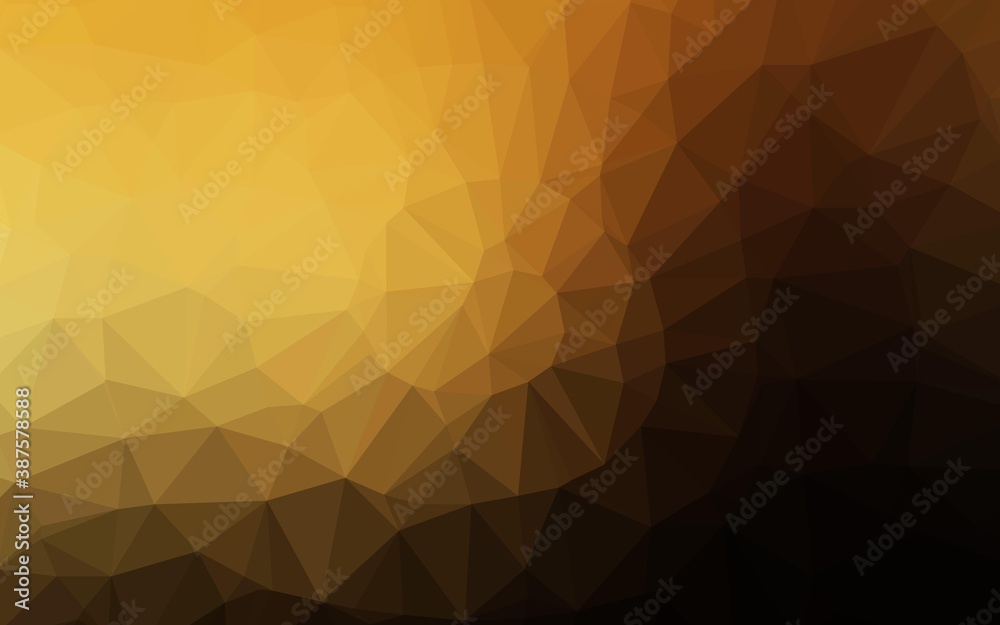 Dark Yellow, Orange vector triangle mosaic texture.
