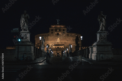 Cinematic view of Rome at night