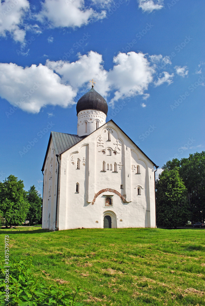 Russian orthodox church under blue sky