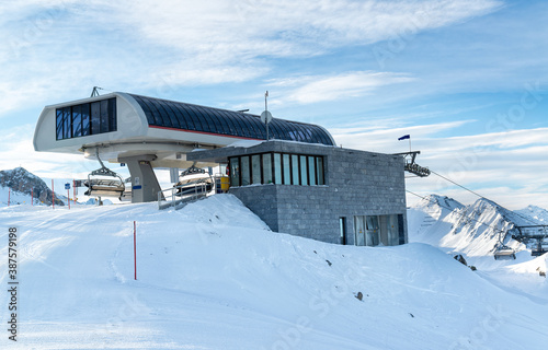 Ski Lift Station in the ski resort of Ischgl, Austria.