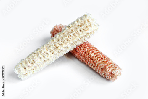 Schilderij op canvas Seedless corn cobs isolated on white background