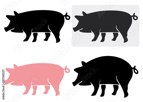 Pig logo and emblem set. © Наталья Выгузова