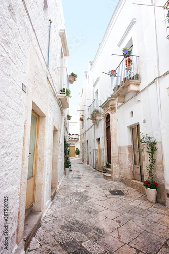 Alley in the center of Locorotondo in Puglia  Italy 
