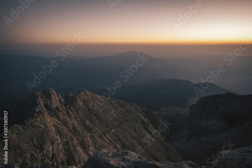 Sunrise from the top of the mountain. © GuidoIommarini Stock