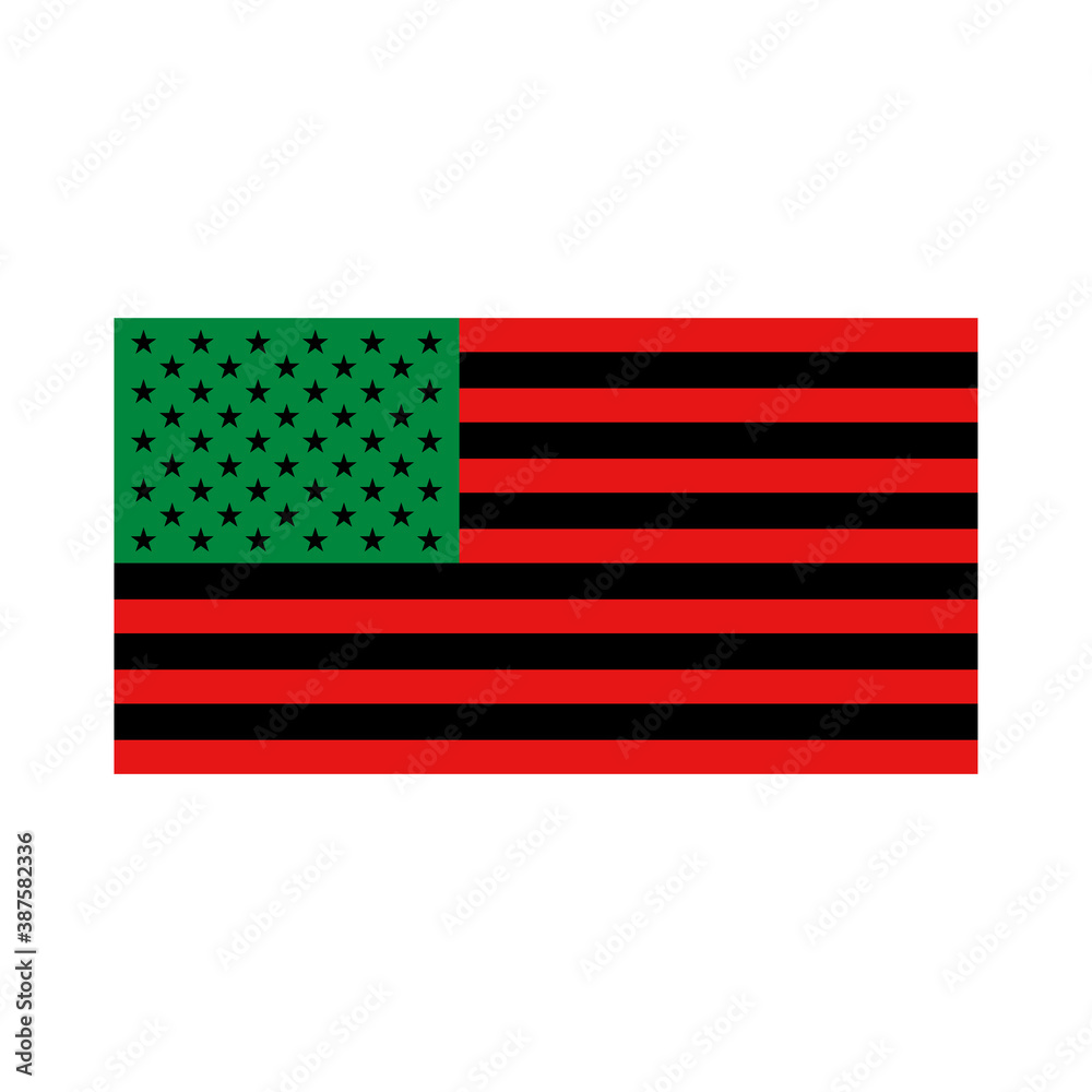 African American Flag vector isolated on white background. Black Lives Matter campaign symbol modern, simple, vector, icon for website design, mobile app, ui. Vector Illustration.  - obrazy, fototapety, plakaty 