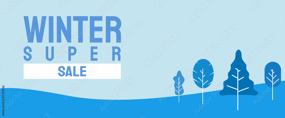 Winter sale banner, background, and promotion, template and website social media, illustration vector design.