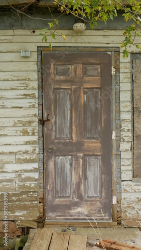 Old weathered farmhouse door