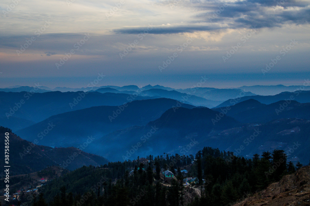 Various views of the mountains of Shimla