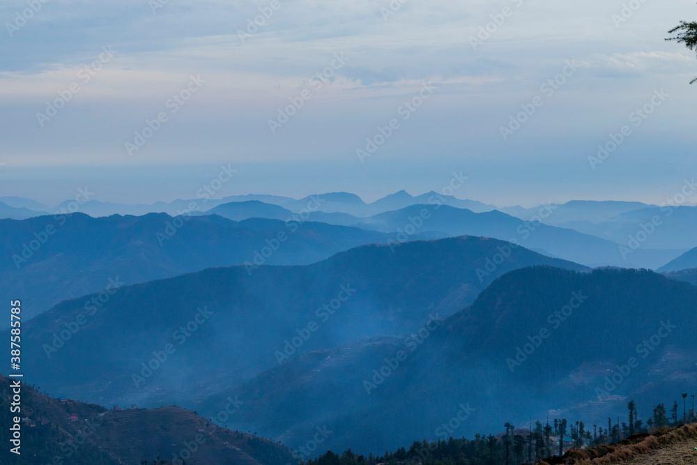 Various views of the mountains of Shimla