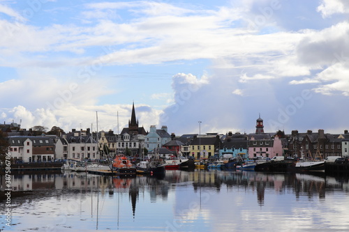 View of Stornoway Town Harbour, Isle of Lewis, Outer Hebrides, Scotland photo