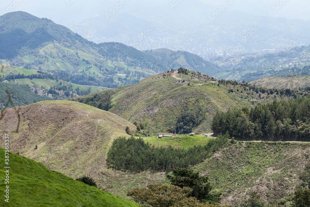 San Antonio de Prado, Antioquia / Colombia; Beautiful natural landscape with mountains.