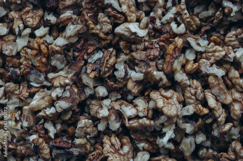 close up of a pile of dried nuts