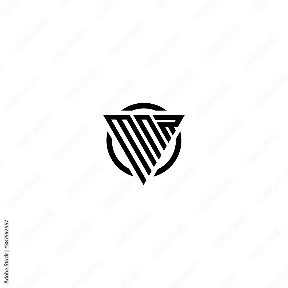 Initial letter MNR triangle monogram clean modern simple logo Initial letter MNR triangle monogram clean modern simple logo