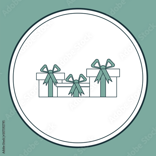 Vector icon with group of the differents gift boxes
