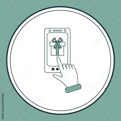 Mobile ordering.Online shopping. Vector icon. Vector illustration