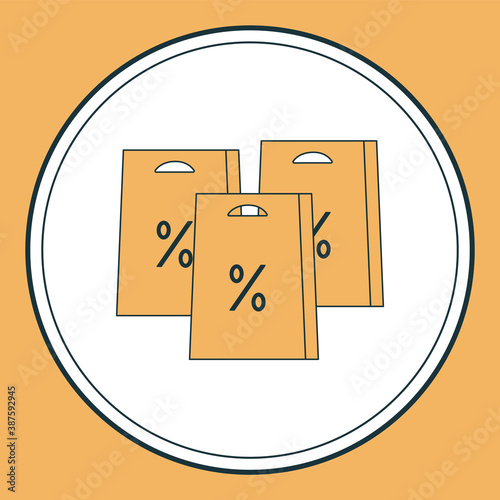 Online shopping. Discount.  Vector icon.