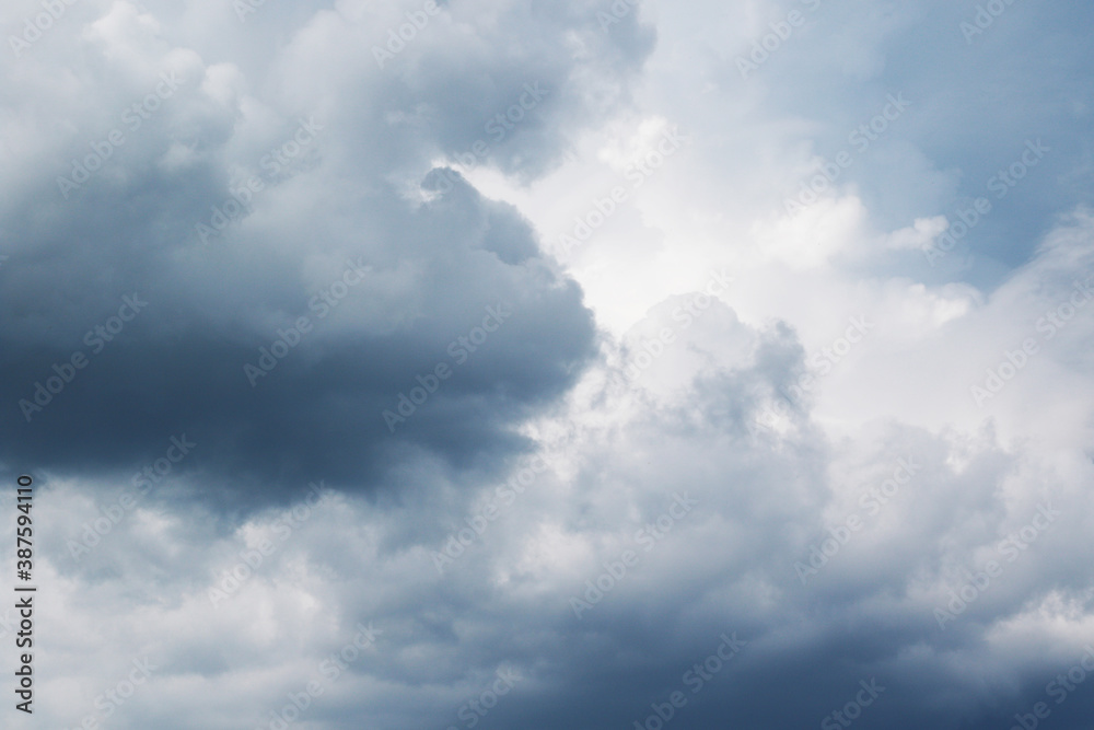 dramatic rainy cumulus clouds background