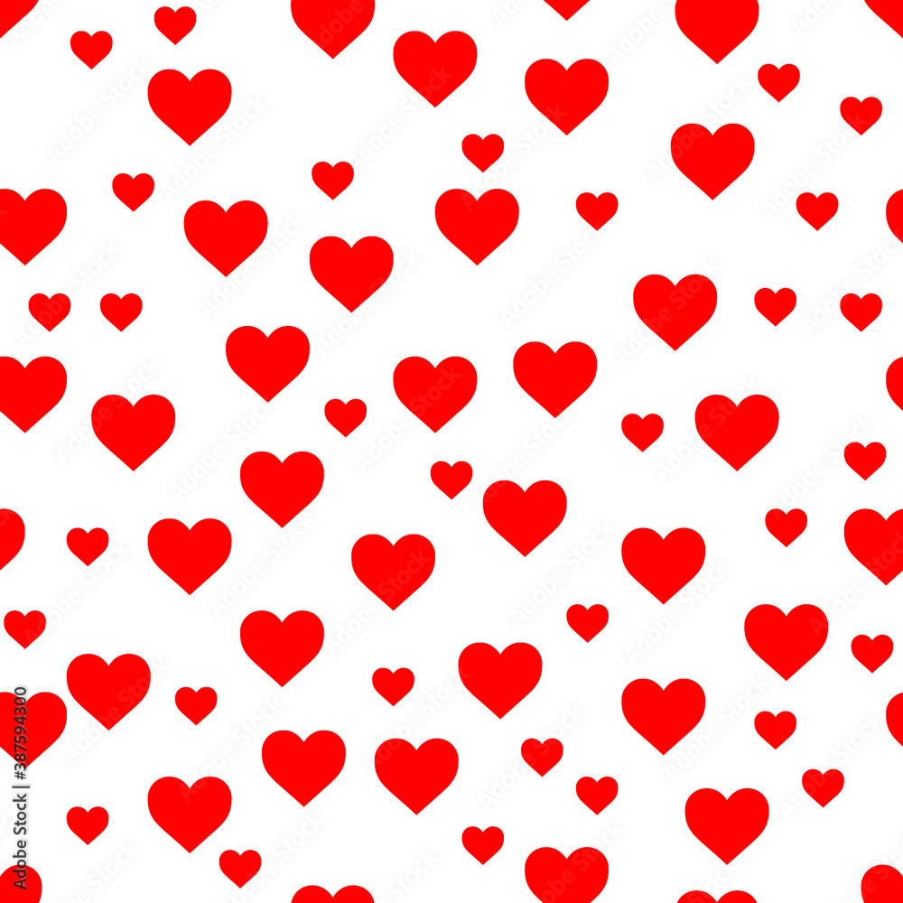 Mixed placed red heart shape and repetitive pattern structure on white background. seamless heart pattern Mixed placed red heart shape and repetitive pattern structure on white background. seamless heart pattern