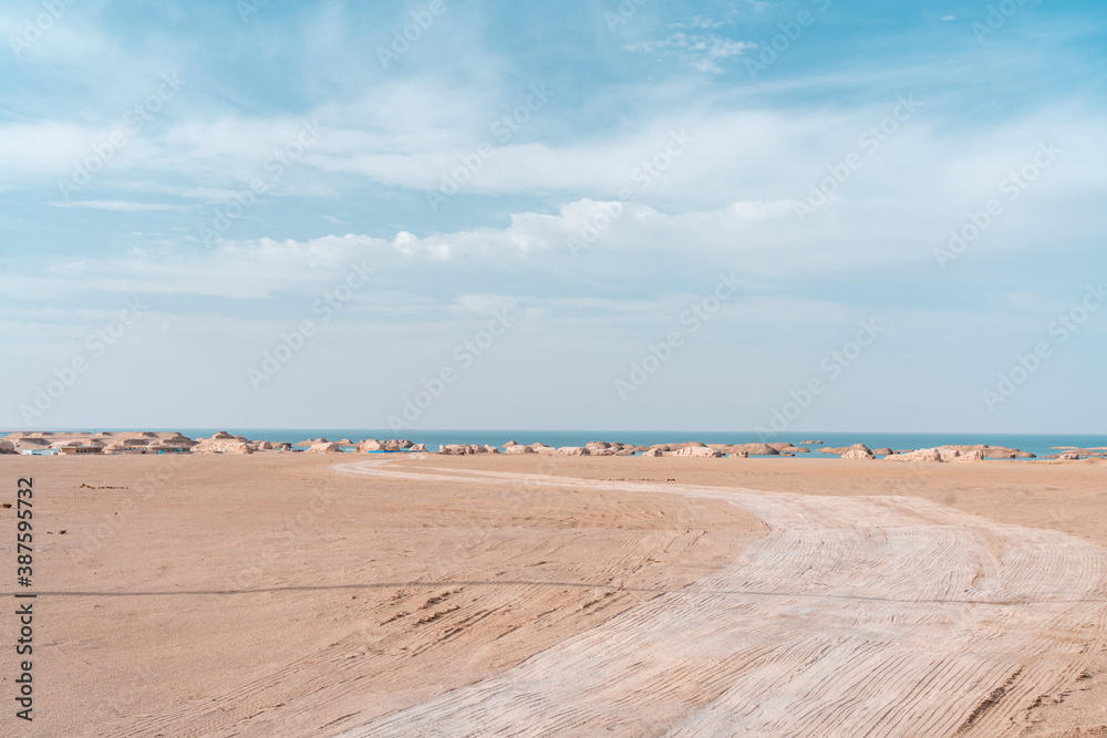 desert and lake 