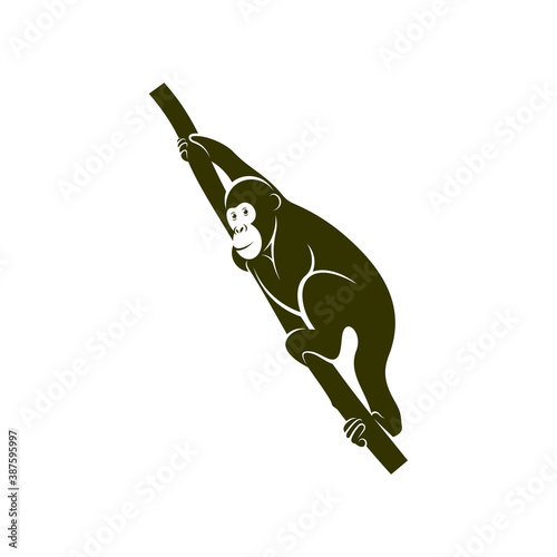 Orangutan logo design vector template, Illustration design Orangutan Monkey, Symbol Icon