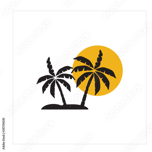 Palm Tree Silhouette Logo Vector