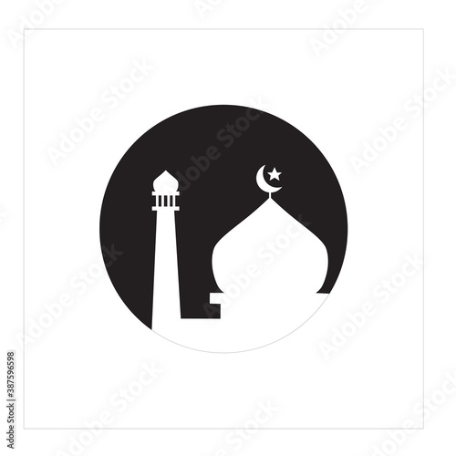 Mosque Background Logo Vector Illustration