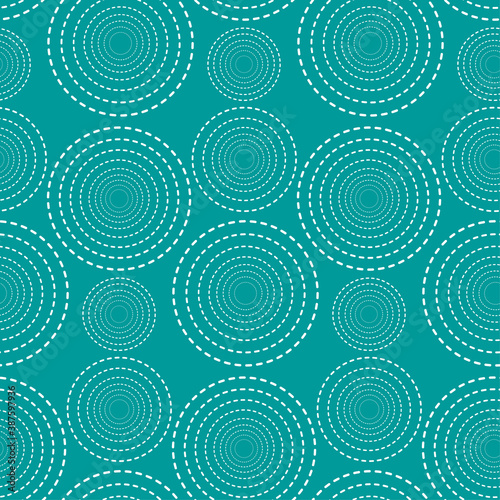 white and green seamless abstract pattern of dotted circles