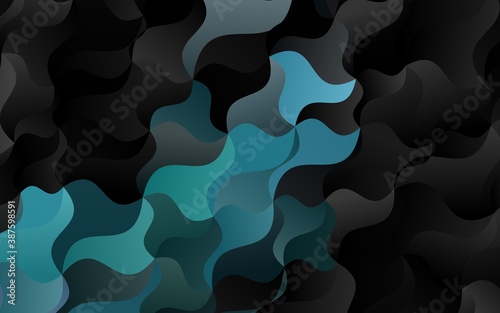 Dark BLUE vector background with bent ribbons.