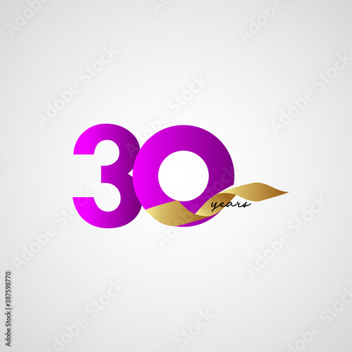 Wallpaper Mural 30 Years Anniversary Ribbon Celebration Vector Template Design Illustration Torontodigital.ca