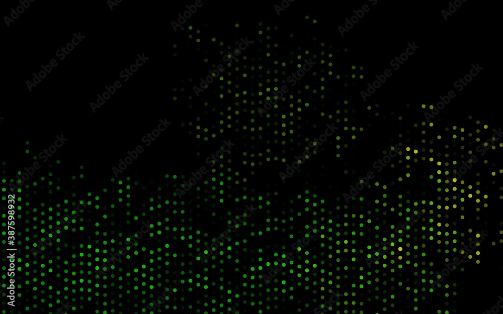 Dark Green, Yellow vector pattern with spheres. Dark Green, Yellow vector pattern with spheres.