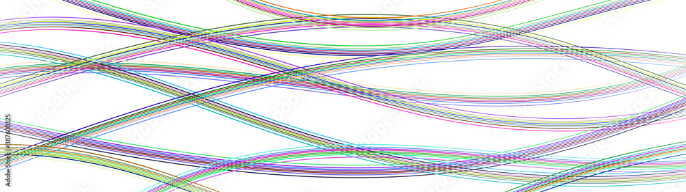 Abstract background of wavy intertwining colored lines on white Abstract background of wavy intertwining colored lines on white