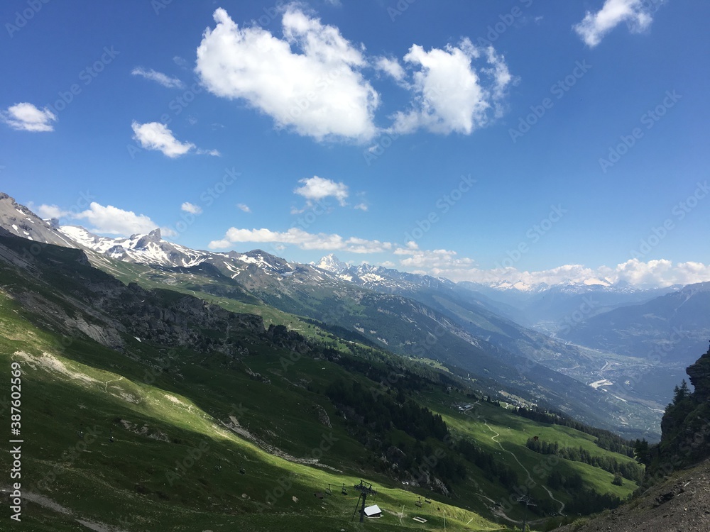 swiss mountains in summer
