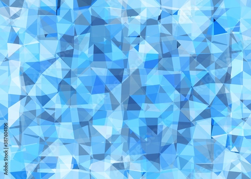 Vector triangle mosaic background with transparencies in blue colors