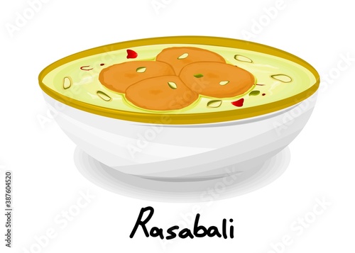 Rasmalai Indian Sweets or Mithai Food Vector