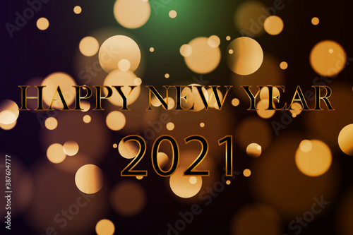 Abstract bokho background 2021 Happy New Year photo