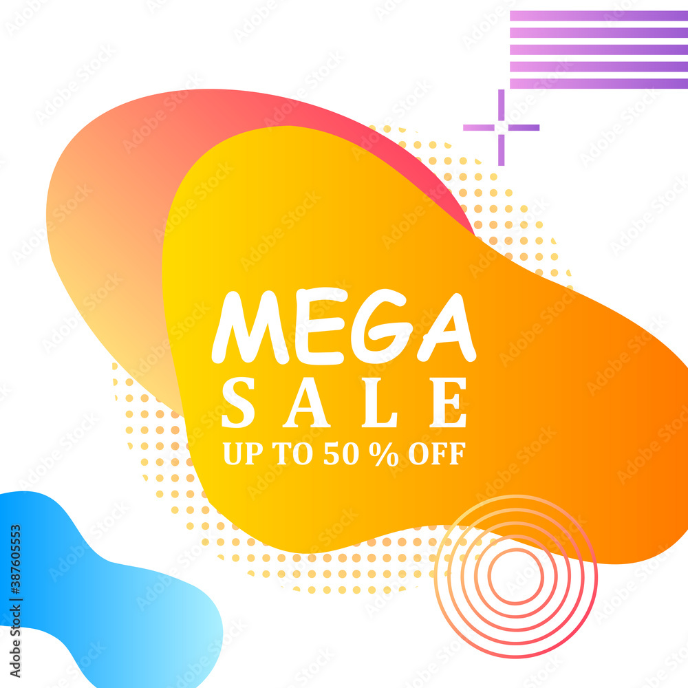 summer mega sale poster promotion with abstract bubble and gradient liquid shape for social media advertisement summer mega sale poster promotion with abstract bubble and gradient liquid shape for social media advertisement