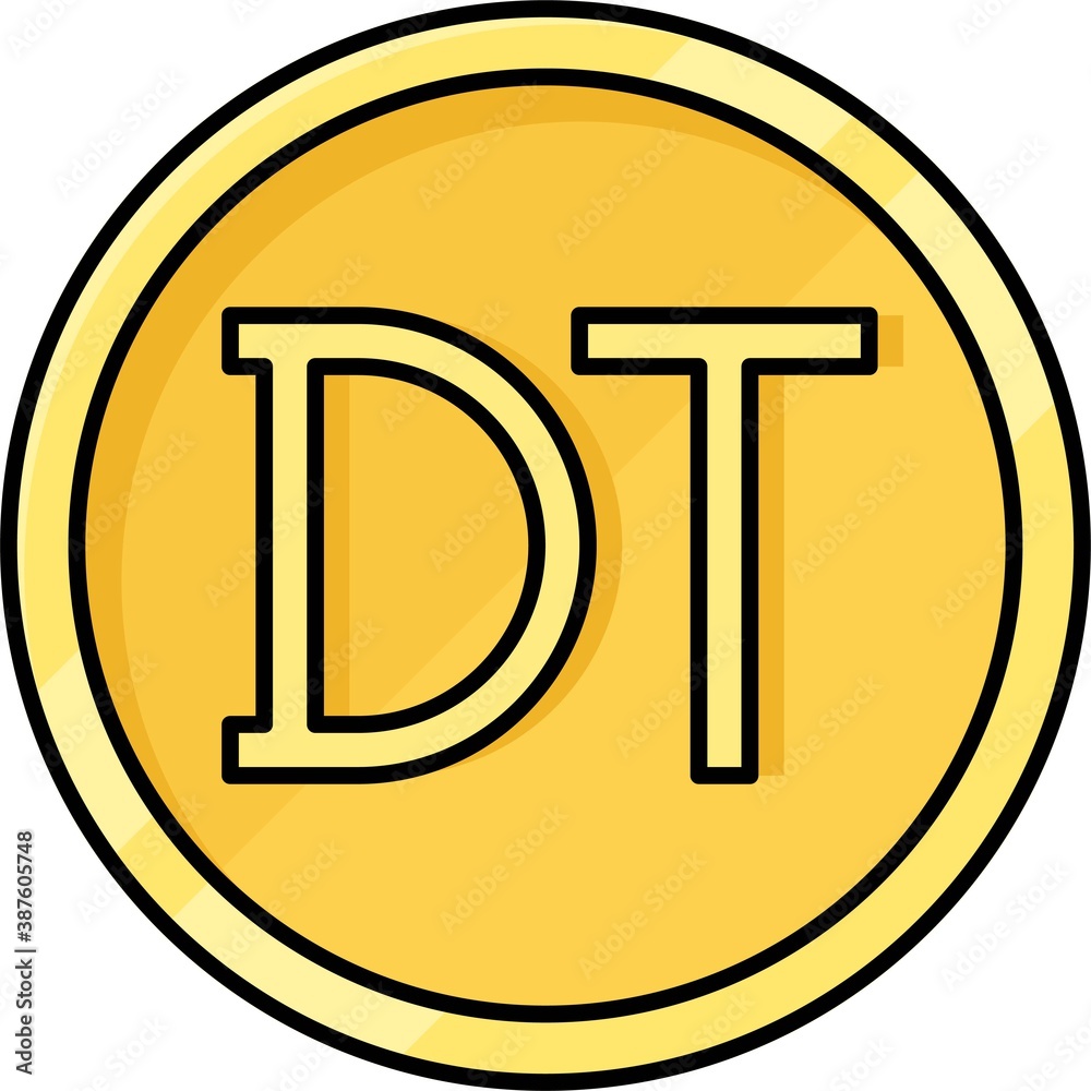 Tunisian dinar coin icon, currency of Tunisia Tunisian dinar coin icon, currency of Tunisia