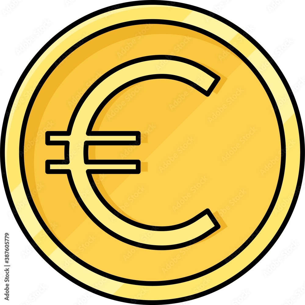 Euro coin, official currency of member states of the European Union Euro coin, official currency of member states of the European Union