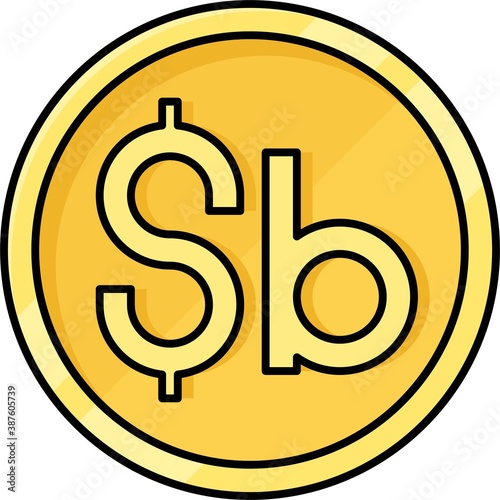 Bolivian boliviano coin icon, currency of Bolivia